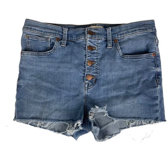 Madewell Mid Rise Denim Cut Off Shorts Button Fly Size 31‎ - Picture 1 of 9